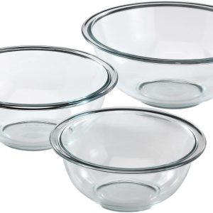(3-Piece) Glass Mixing Bowls Set For Prepping