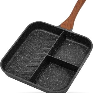11 Inch Nonstick Divided Grill Pan for Indoor Cooking